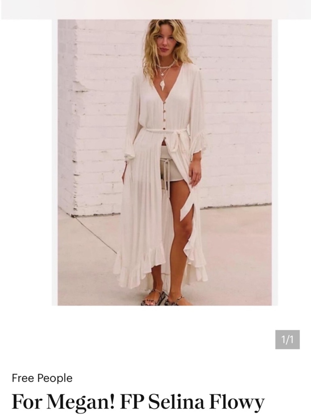 Free People Flowing Ivory Maxi Cover-Up with Tie Waist all other items pictured